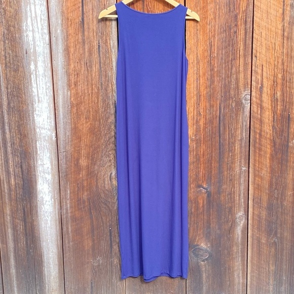 Eileen Fisher Viscose Jersey Sleeveless Dress in Midnight Size SP - Picture 2 of 9